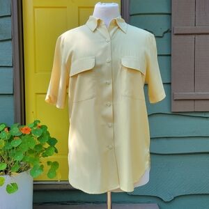Vintage Joanna Butter Yellow Blouse (Size M)